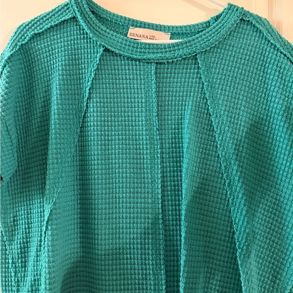 Zenana Outfitters Aqua Short Sleeve Top - Picture 3 of 4